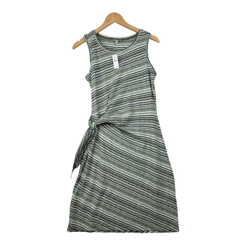 Talbots Striped Knit Dress Sleeveless Tie Waist Casual‎ Summer Dress S